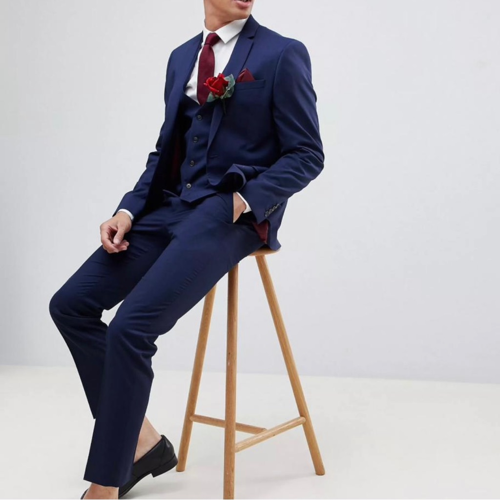 River Island Wedding Skinny Fit Suit In Navy